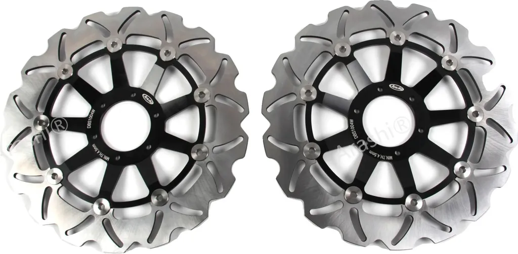 Disques de frein flottants noirs sans ABS pour moto haute performance
