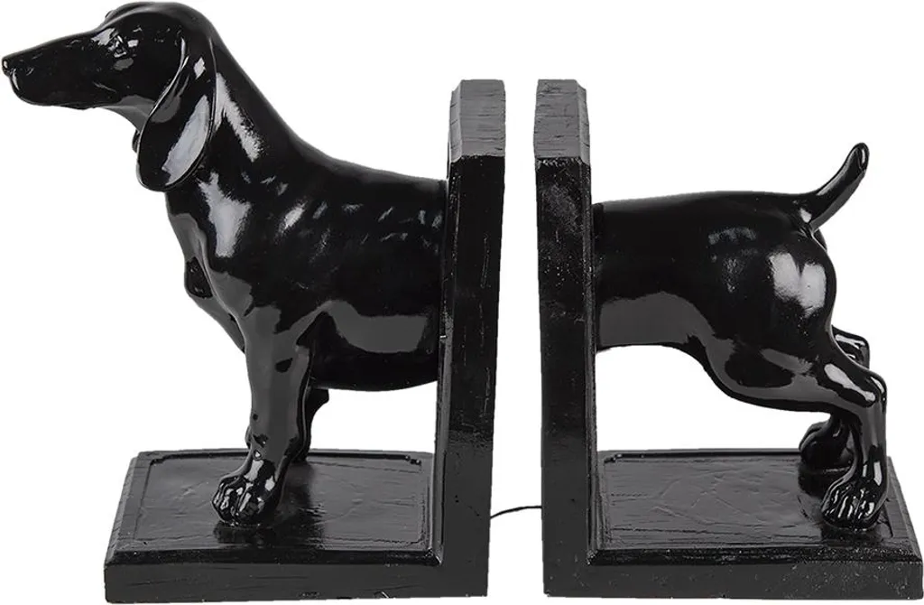 Fermalibri Design Cani Clayre & Eef Nero 25cm | Decorazione Casa