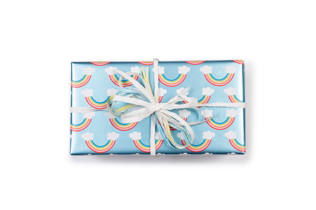 Geschenkpapier Regenbogen mit Wolke 70cm x 2m, Rolle Produktbild 2