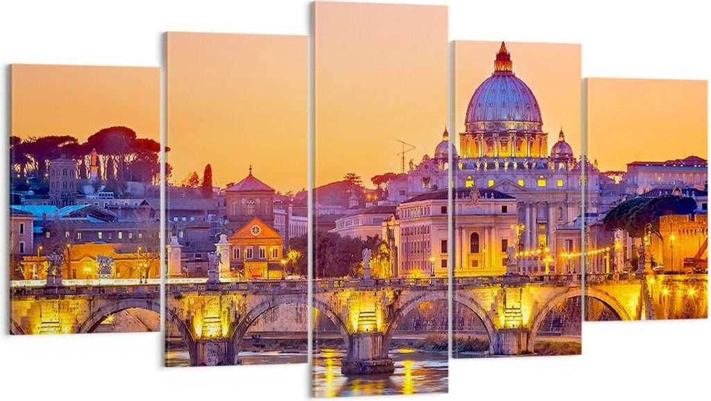 Bild auf Leinwand - Leinwandbild - Rom Italien Basilika Geschichte - 160x85cm - Wand Bild - Wanddeko - Leinwanddruck - Bilder - Kunstdruck - Leinwa...