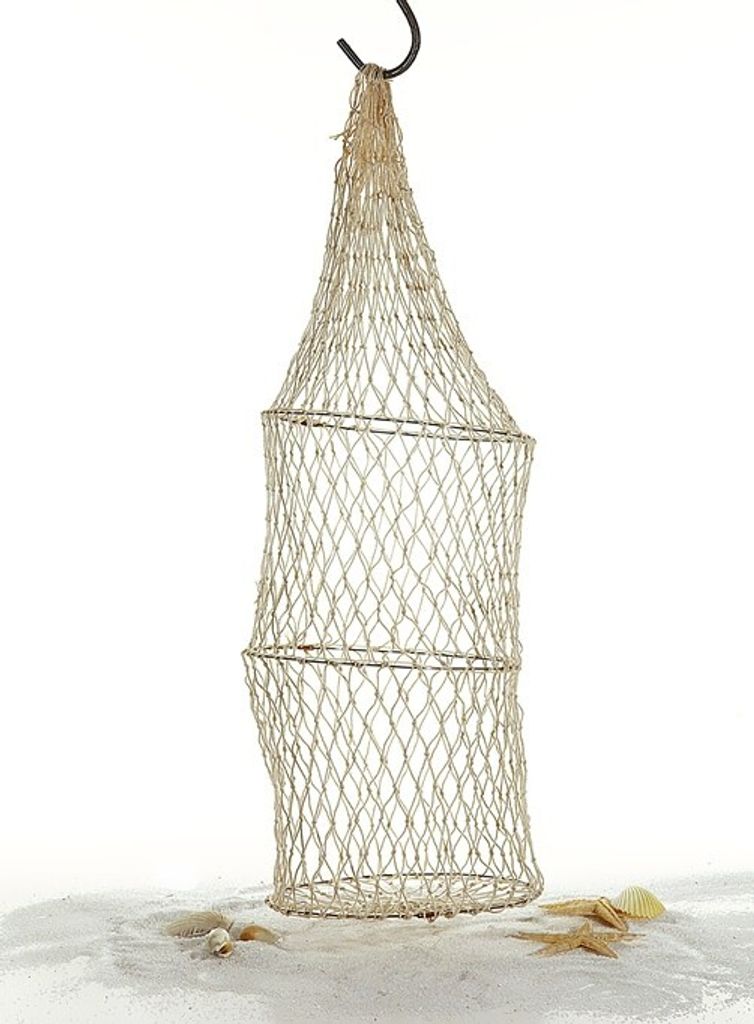 Deko Reuse Sisal 3 Ringe 16x50cm Netz Fischernetz Dekonetz Zylinder-Reuse Sisalnetz