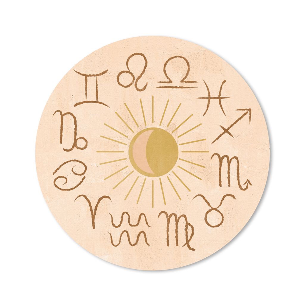 MuchoWow Mauspad Mousepad Tierkreis - Sonne - Spiritualität - Böhmisch - Konstellation 50x50 cm - Mousepads - Maus Mat - Pad - Mausunterlage - ...