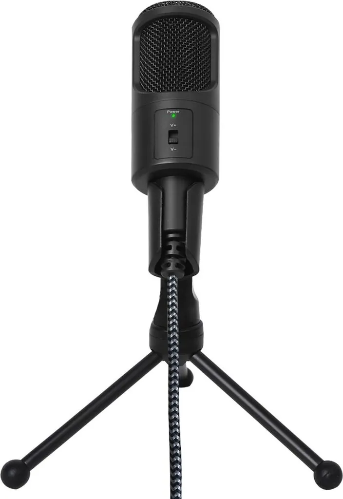 Microphone Woxter Mic Studio 50 Noir avec Trépied pour Enregistrement PC
