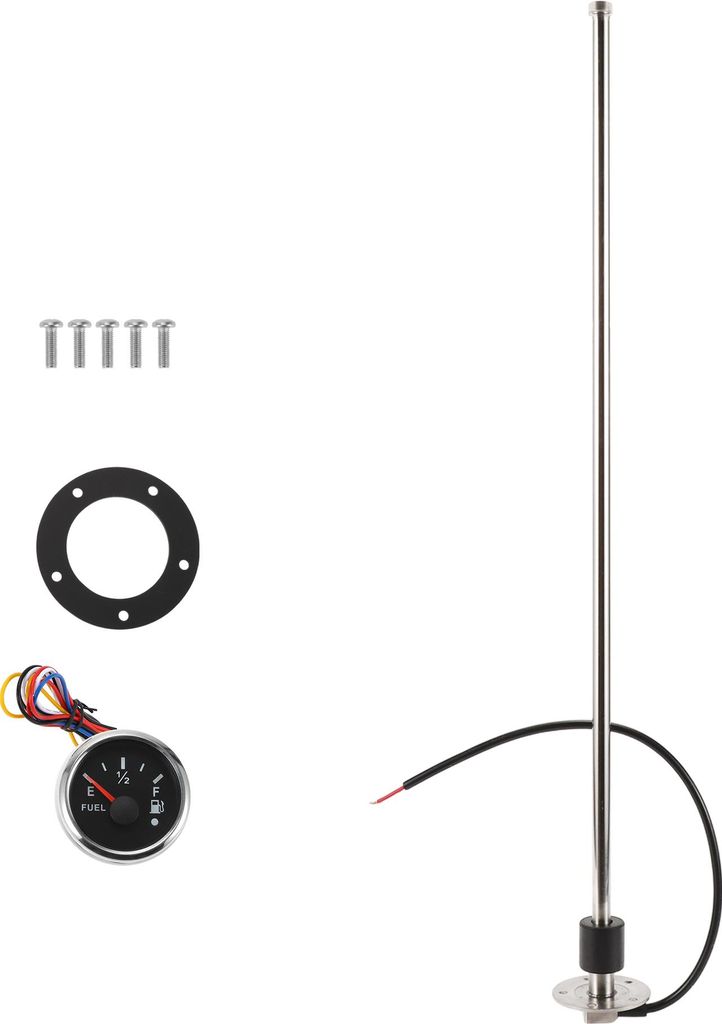 Kraftstoffsendeeinheit und Messgerätesatz 686mm Länge Bootskraftstoffsendeeinheit Marinekraftstoffgebereinheit Metall Schwarz Silberton 240-33 Ohm
