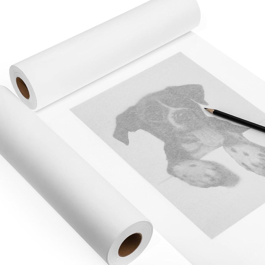 30cm x 50m Transparentpapier Rolle, Skizzenrolle 26 g/m? Seidenpapier Malpapier Rolle Schnittmusterpapier Architektenpapier Rolle für Zeichnen Ski...