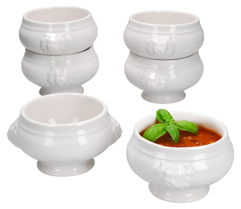 6x LEO Lion's Head Tureens 250ml bílá 6 osob Polévková Obrázek produktu 