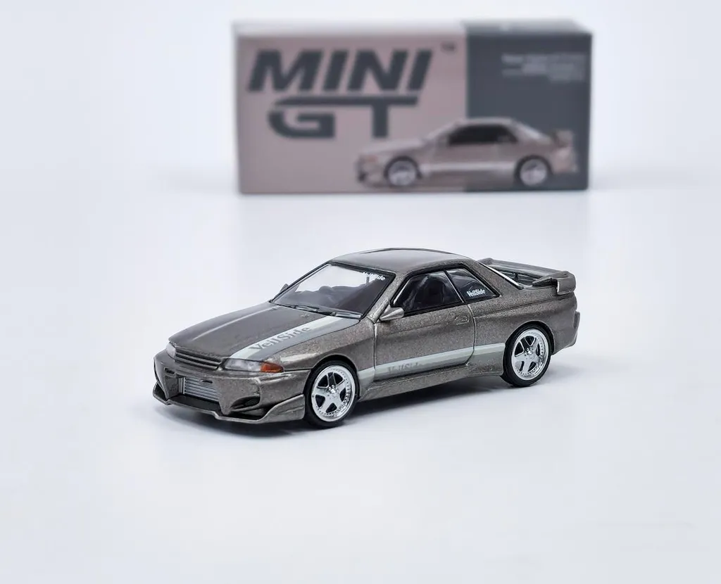 Voiture Miniature Nissan Skyline GT-R R32 Veilside Mini GT Gris 1/64
