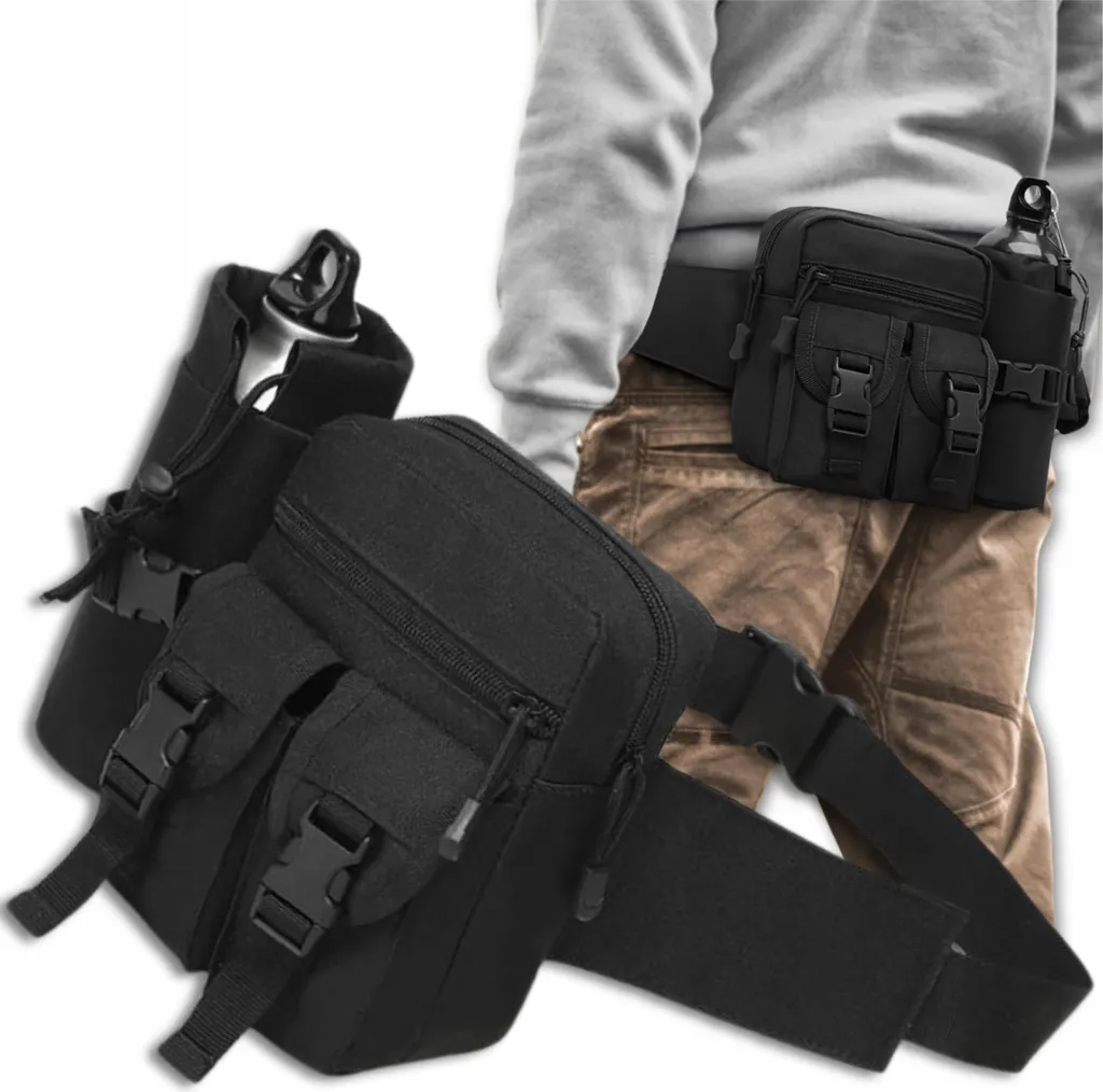 EDIBAZZAR Marsupio Militare Porta Borraccia Nylon Impermeabile