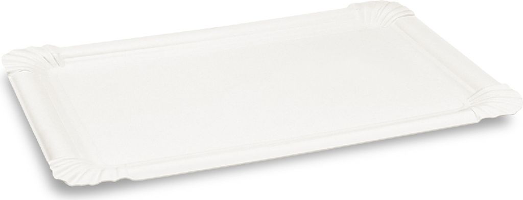 500 Pappteller Snackteller Imbissteller eckig Frischfaser Weiß 14 x 20,5 cm
