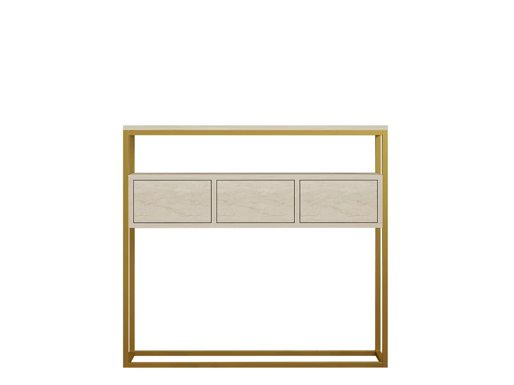 Console effet travertin Skye Decor - Meuble compact et facile d'entretien