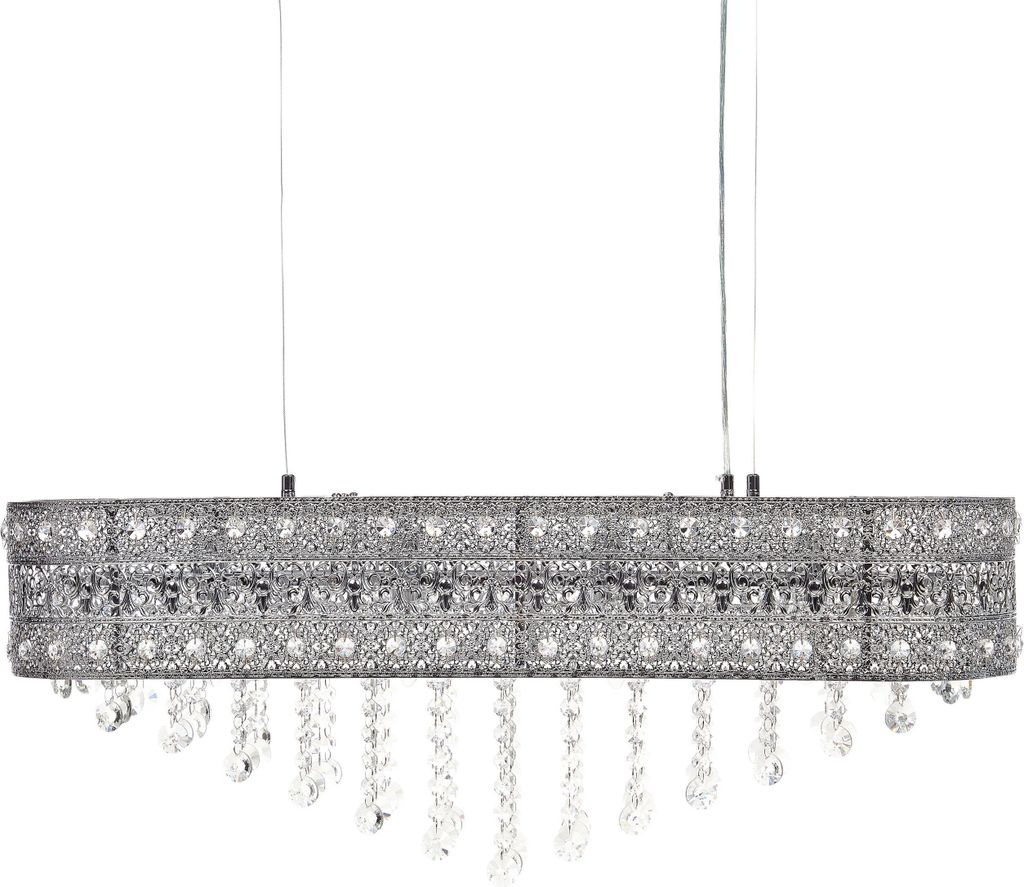 BELIANI Kronleuchter Silber Eisen Chrom-Finish mit Kristallen Beleuchtung Wohnzimmer Esszimmer