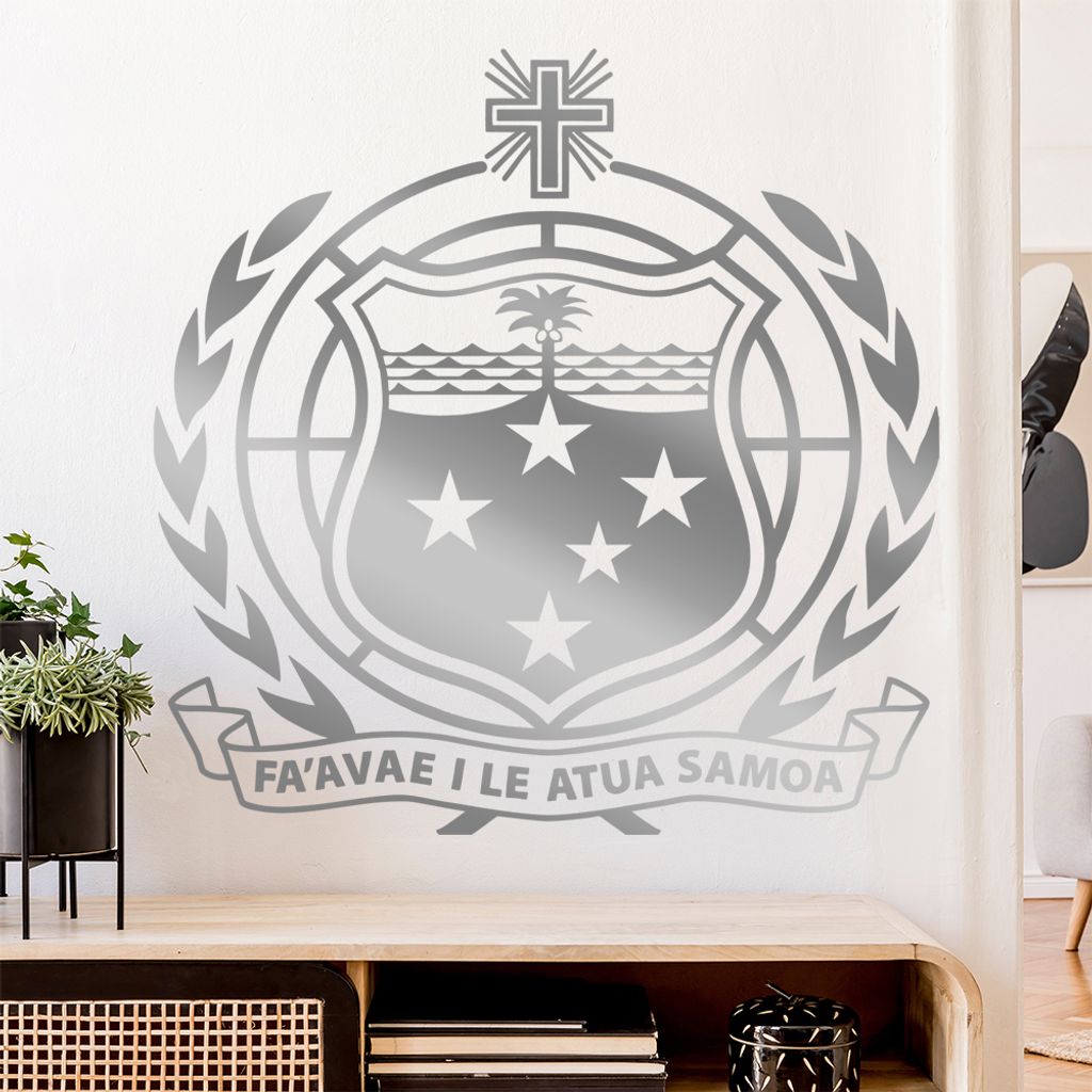 Samoa Wappen Wandtattoo Wandaufkleber Wall Sticker - Dekoration, Küche, Wohnzimmer, Schlafzimmer, Badezimmer