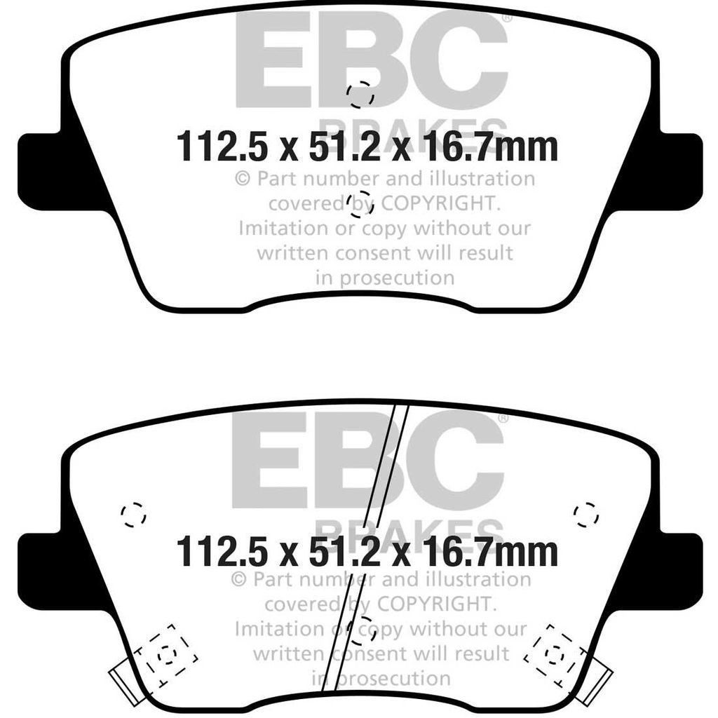 EBC Brakes Bremsbeläge Satz Hinten Bremsklötze für HYUNDAI Kona (OS) DP42344R