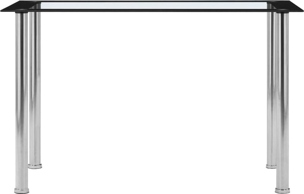 vidaXL Esstisch Schwarz und Transparent 120 x 60 x 75 cm Hartglas