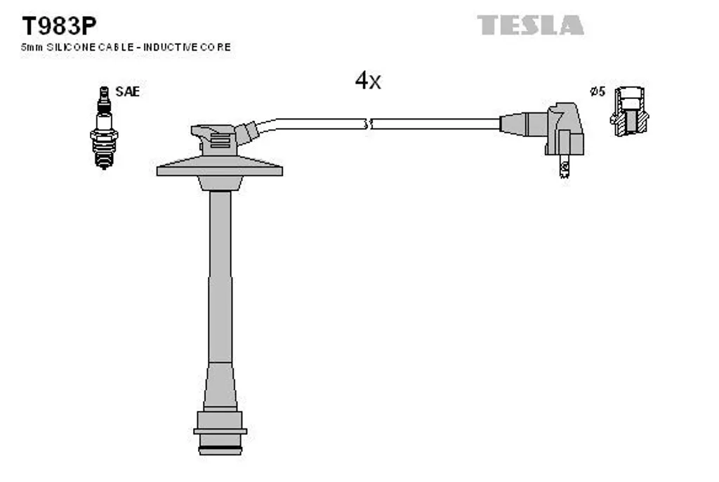 Faisceau d'allumage complet TESLA T983P pour Toyota Carina E et Rav 4