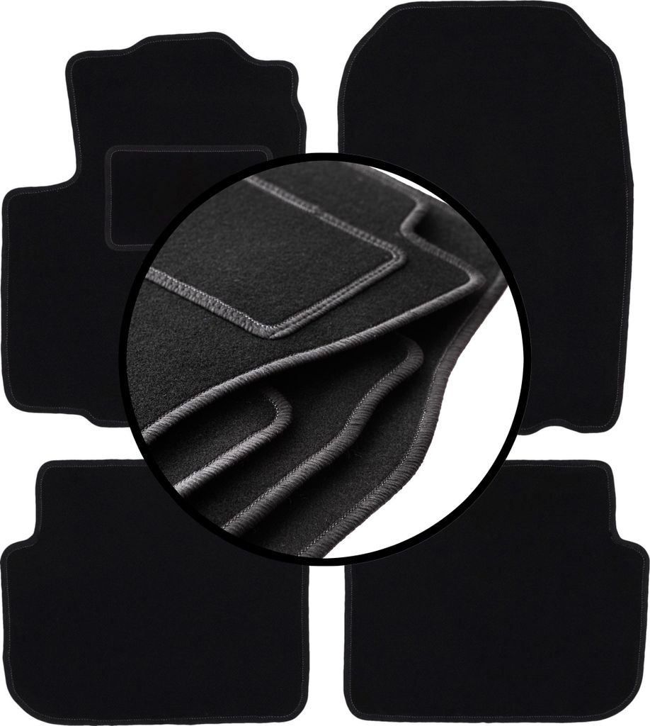 Komplettset Veloursmatten für: Mitsubishi Colt VI Z30 Fließheck (2004-2008)