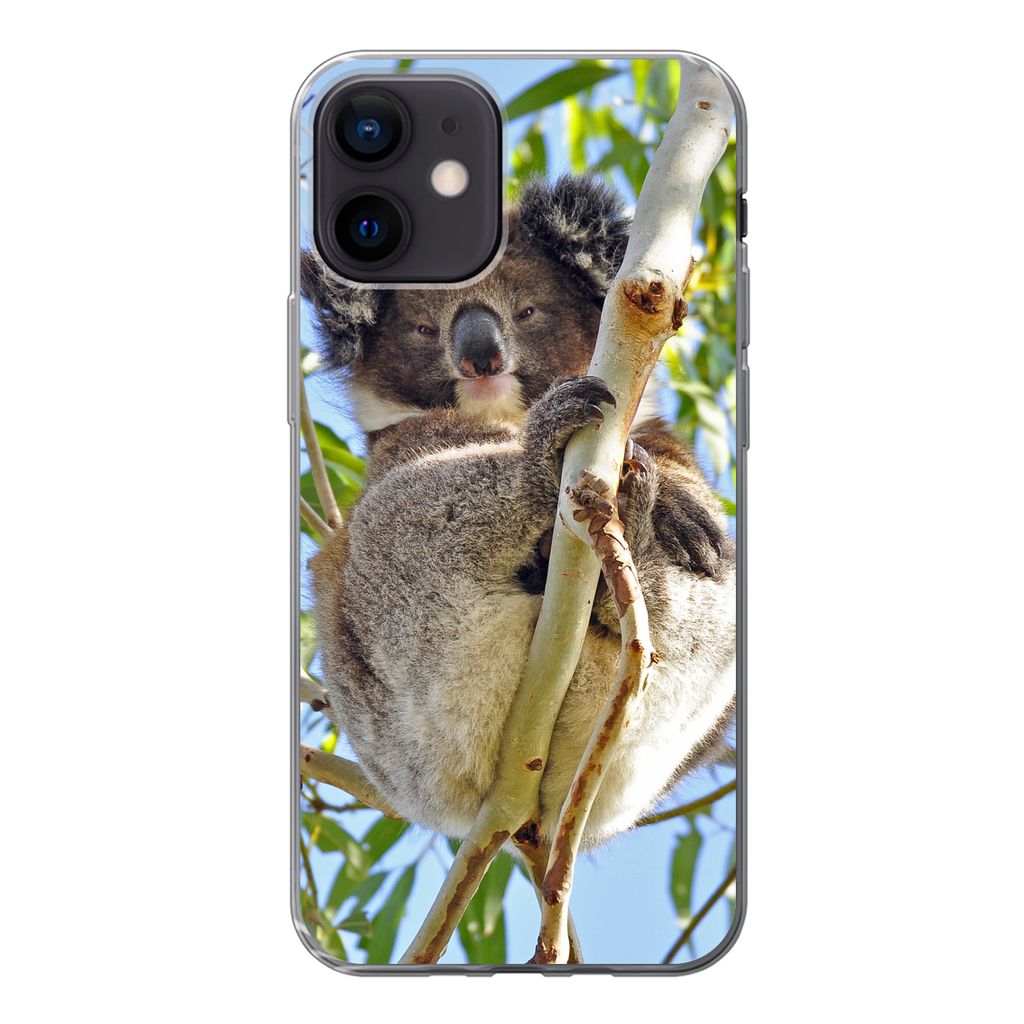 MuchoWow Handyhülle Schutzhülle Hülle für iPhone 12 Koala - Luft - Kinder - Jungen - Mädchen Silikon Softcase Handy Hülle - Schutzhülle