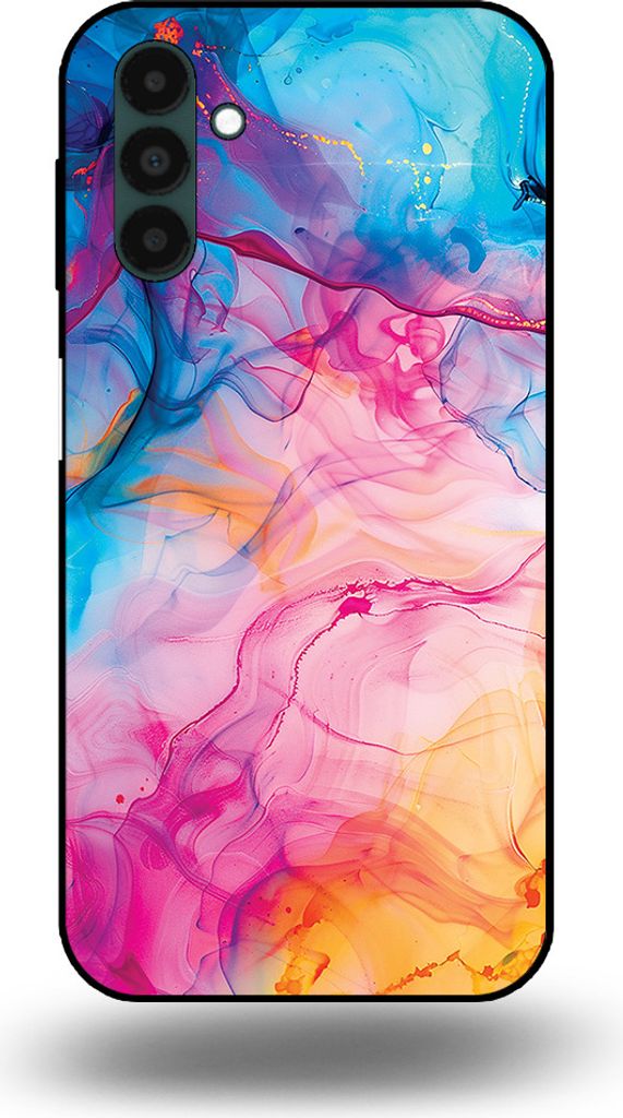 Smartphonica Handyhülle Geeignet für Samsung Galaxy A13 5G mit Regenbogen-Acryl-Marmor-Druck - TPU-Hülle Regenbogen-Acryl-Marmor-Design