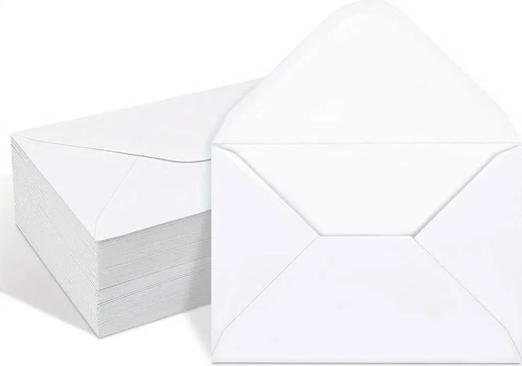 Enveloppes B6 kraft blanc lot de 50 avec fermeture humide sécurisée