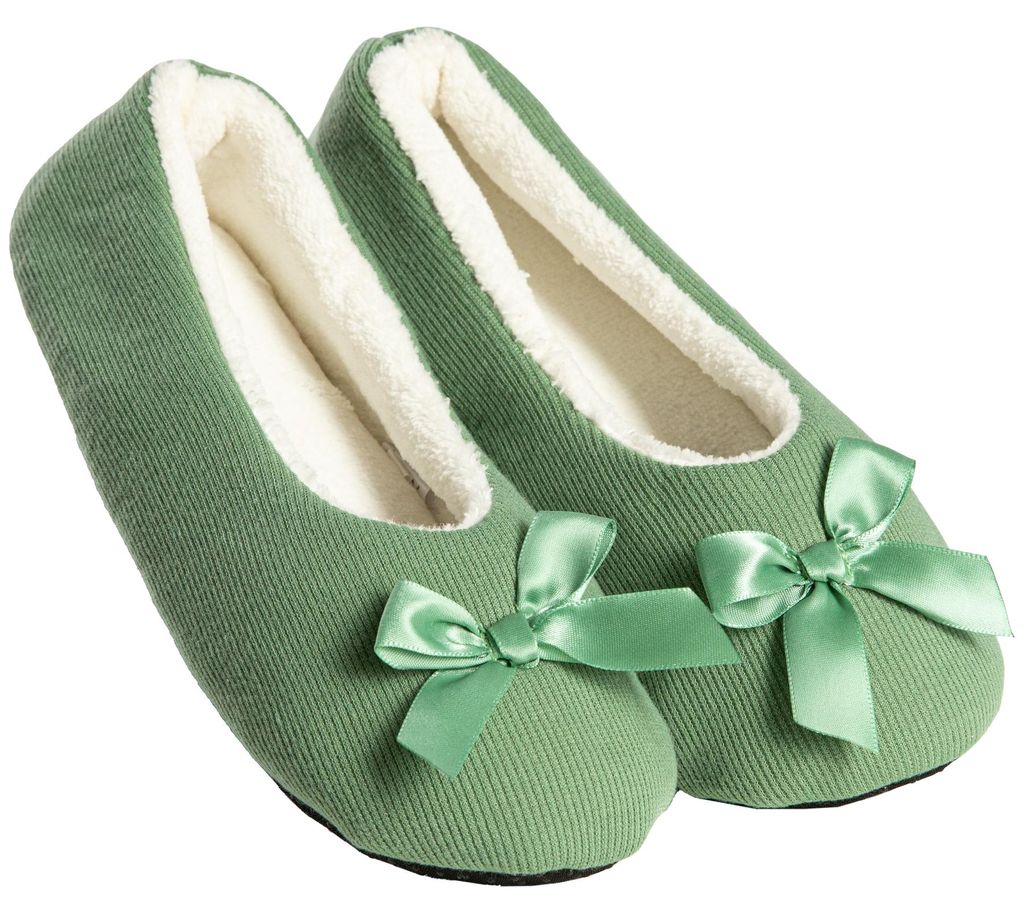 Zapatillas de mujer, color verde – tipo ballet, talla 40-41 Imagen del producto 