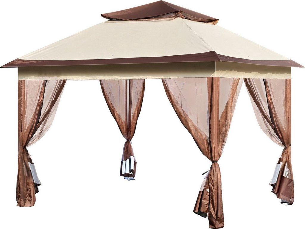 Luxe Pavillon Partyzelt – Kompakter Gartenzelt Pavillon mit Insektenschutz – Easy-Up Tuintent für Garten, Terrasse und Veranstaltungen – 218...