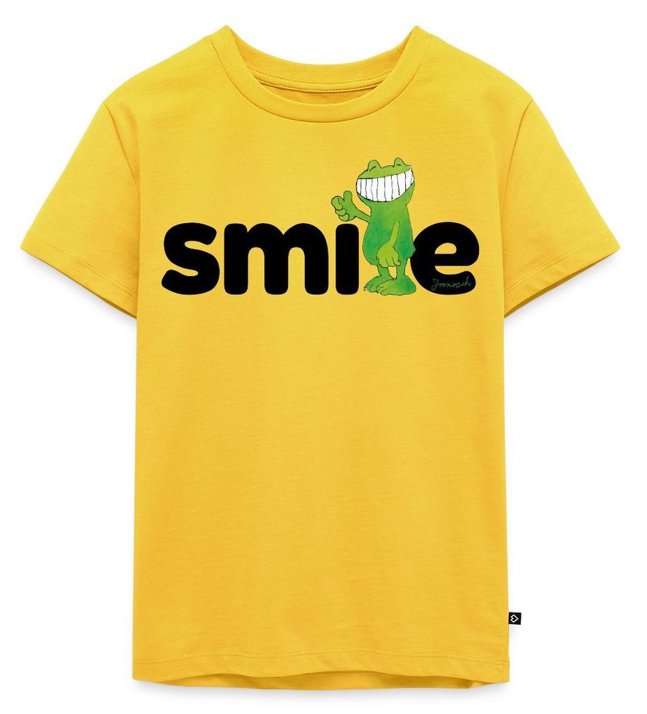 Spreadshirt Janosch Günter Kastenfrosch Smile Design Kinder Premium T-Shirt, 110/116 (4 Jahre), Sonnengelb