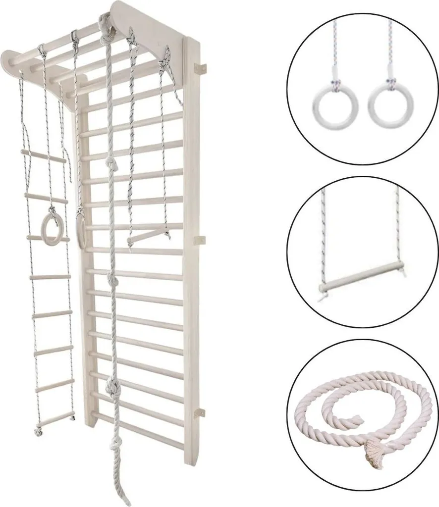 Espalier en bois de sport pour chambre d'enfant - Mur d'escalade 220x80cm