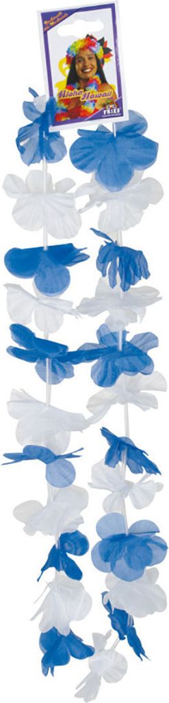Hawaii Blumen Kette Bayern Blau Weiß Karneval Fasching Produktbild 