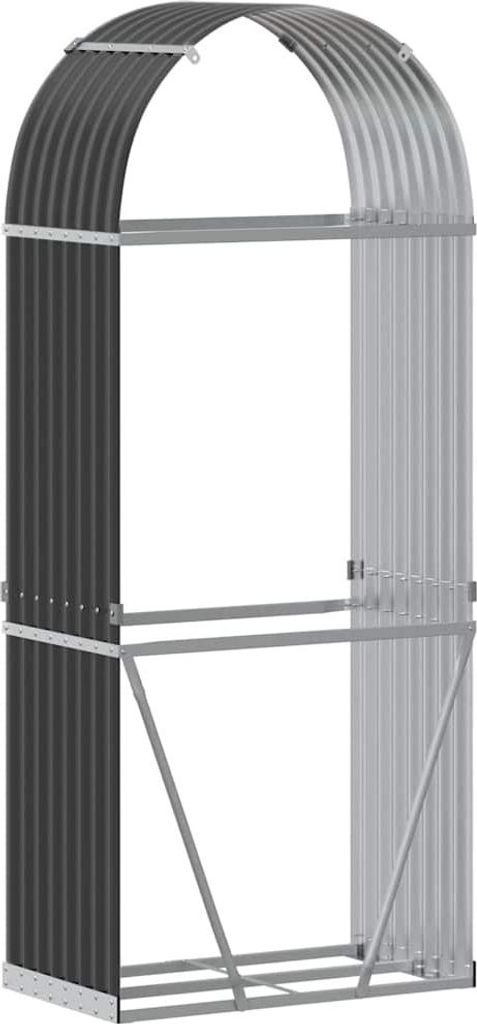 vidaXL Holzkorb Anthrazit 80x45x190 cm Verzinkter Stahl