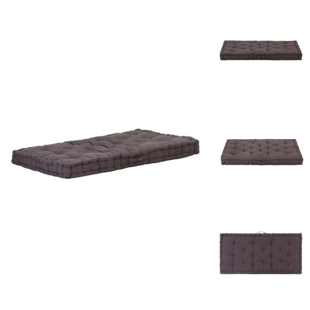 Cuscino da Seduta Pallet 120x80 Cotone Antracite - vidaXL Comfort