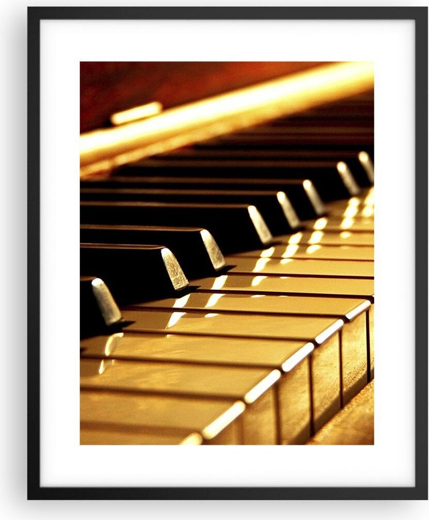 Gerahmtes Poster - Schwarzer Rahmen - Klavier Musik Konzert - 40x50 cm - Wand Bild - Wanddeko - Wandbilder - Kunstposter - Wandposter - Bilderrahme...