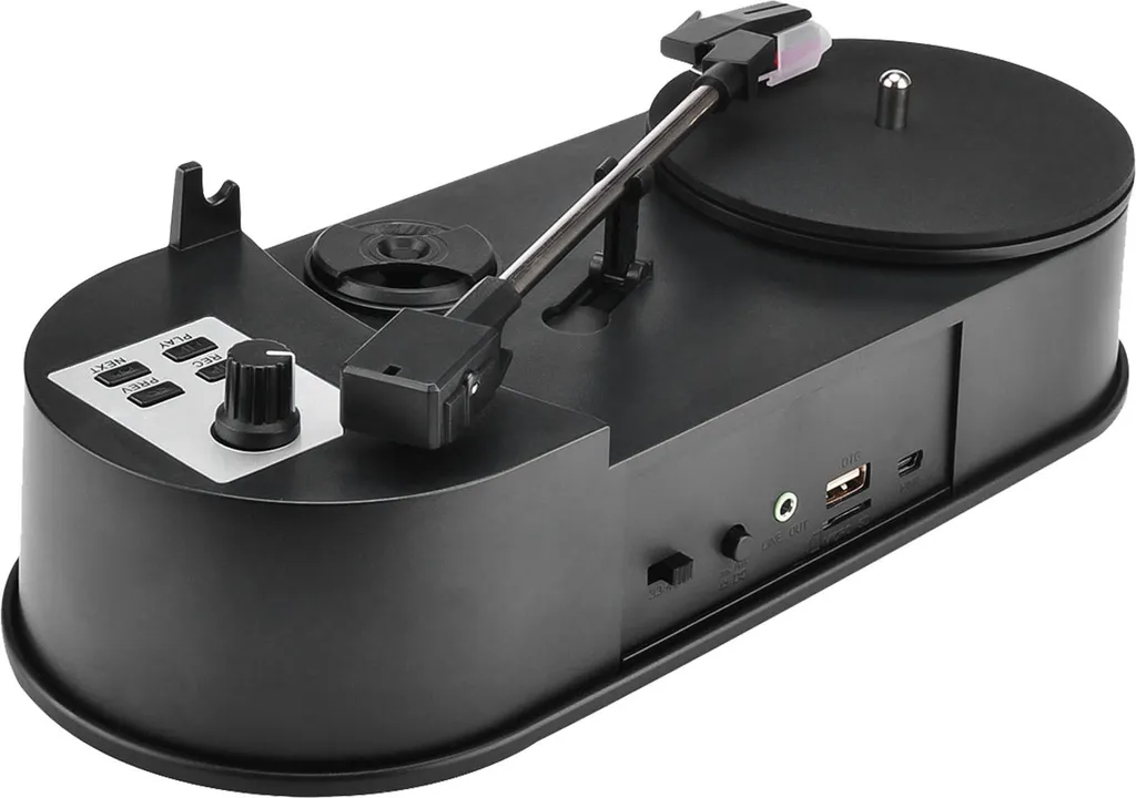 Platine vinyle USB rétro 33/45 tours convertible MP3 avec haut-parleurs