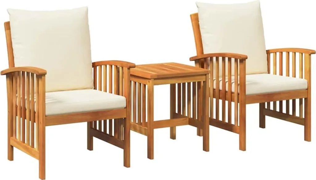 vidaXL Ensemble de canapé de jardin 3 pcs en bois d'acacia massif huilé