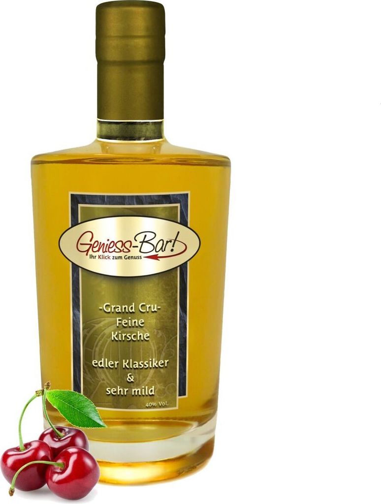 Grand Cru Feine Kirsche 0,5L sehr mild 40% Vol. edler Klassiker Obstler Spirituose Schnaps Kirschschnaps Kirschenspirituose