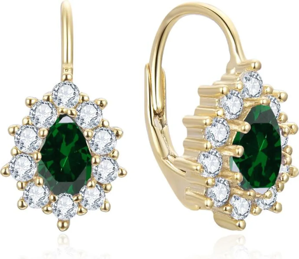 Boucles d'oreilles hypoallergéniques en zircon vert pour oreilles sensibles
