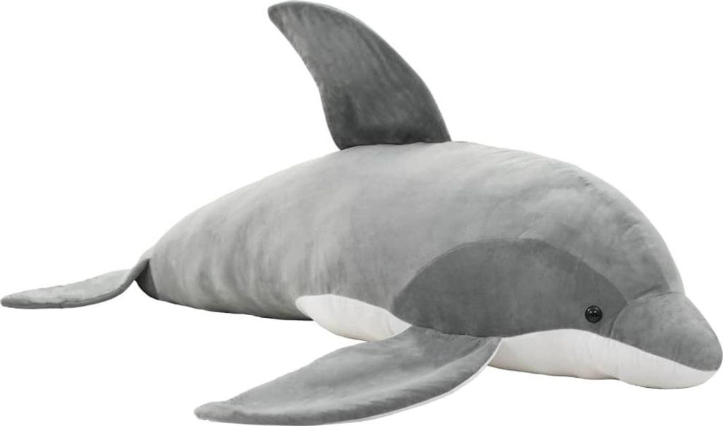 vidaXL Delfin Kuscheltier Plüsch Grau Produktbild 