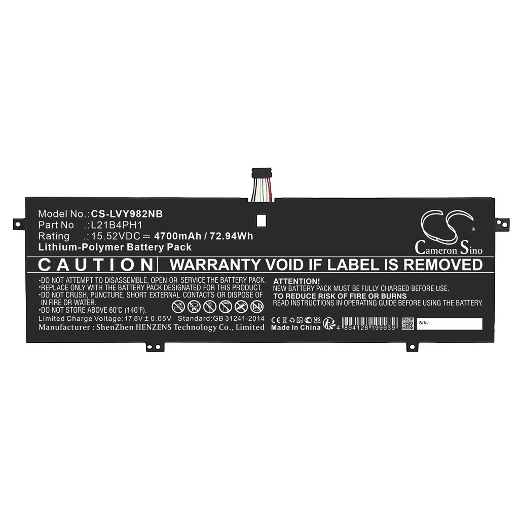 Batteria TECHTEK per Lenovo Yoga Slim 9 14IAP7 | 75Wh 15.52V Ricambio