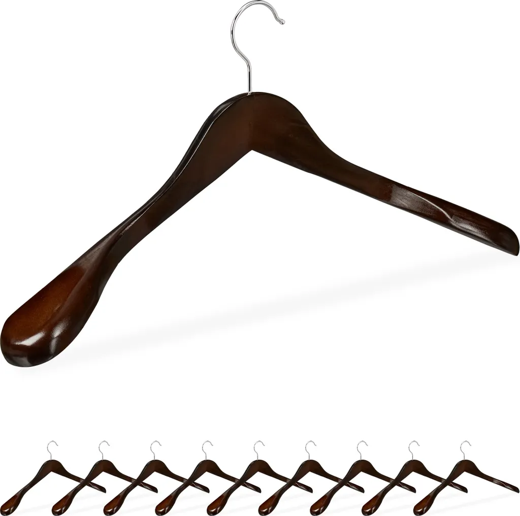 Offerta Set 20 Grucce Legno Relaxdays Marrone Scuro - Stock Risparmio