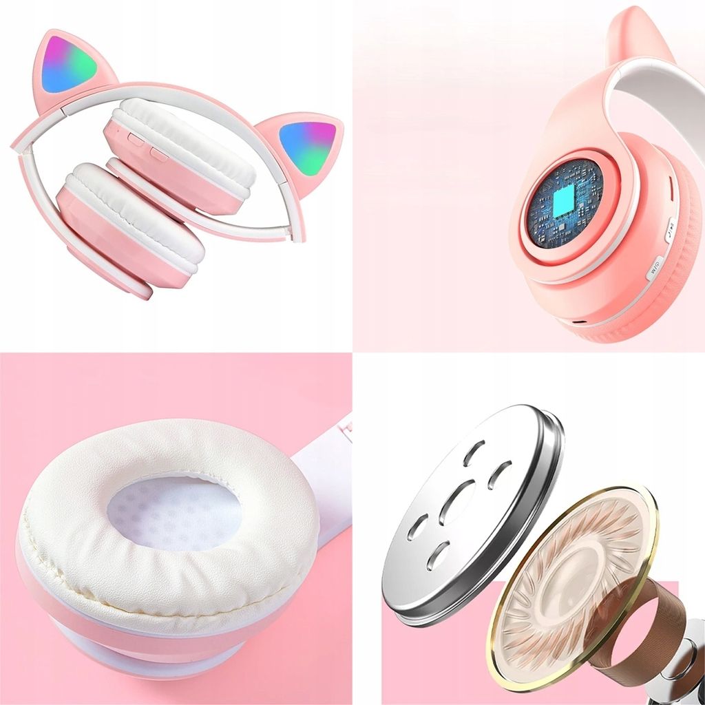 Bezdrôtové Slúchadlá Mačacie Uši Svietiace Rgb Bluetooth Obrázok produktu 2