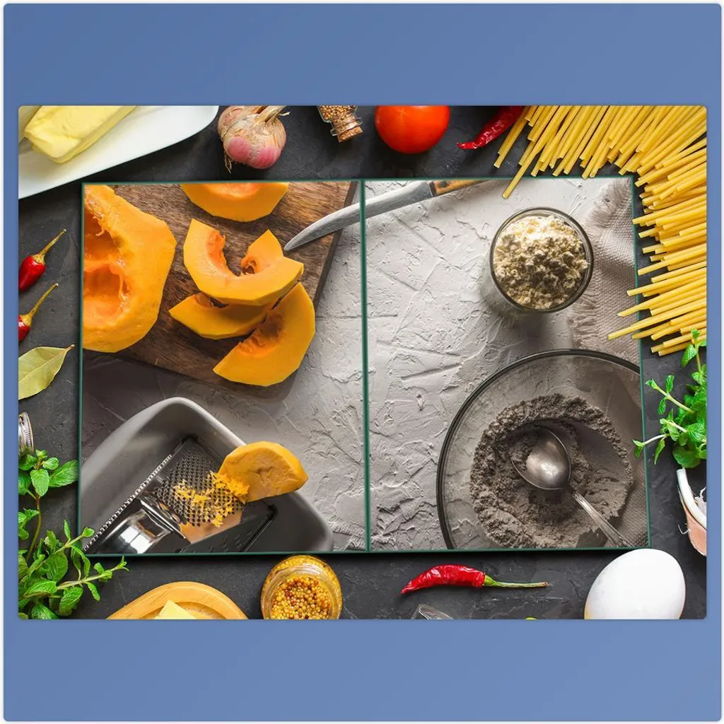 Piastra di copertura per piano cottura in ceramica 2 pezzi 2x40x52 frutta giallo copertura alzatina vetro - 3