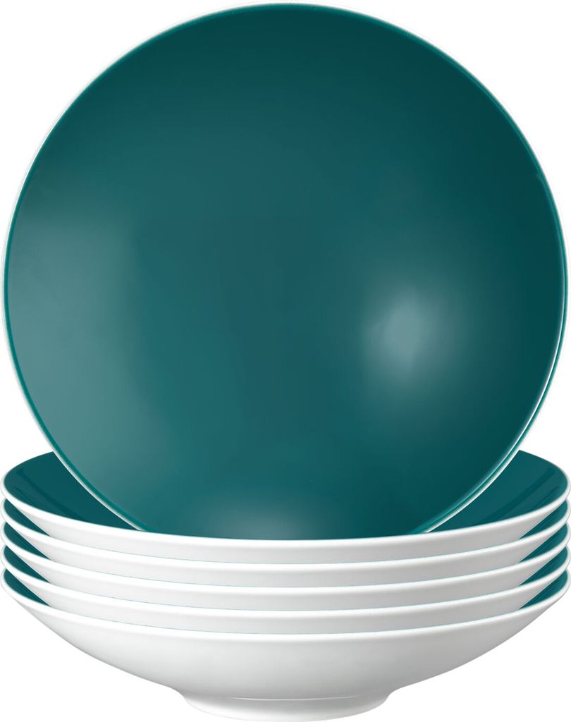 Seltmann Weiden Life Fashion Pasta-/Suppenteller ø 23 cm 6er Set Trendy Petrol