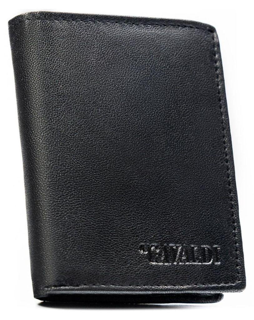 4U Cavaldi Portemonnaie aus Leder für Männer Winug schwarz One size