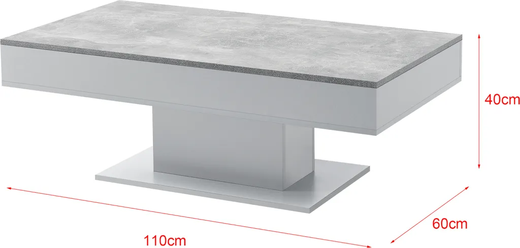[en.casa] Table basse Lünen avec 2 compartiments de rangement - Blanc - 3
