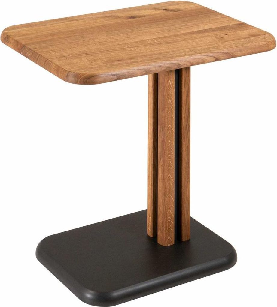 Beistelltisch höhenverstellbar Cris 55x58x40 Massivholz Grau/Wildeiche