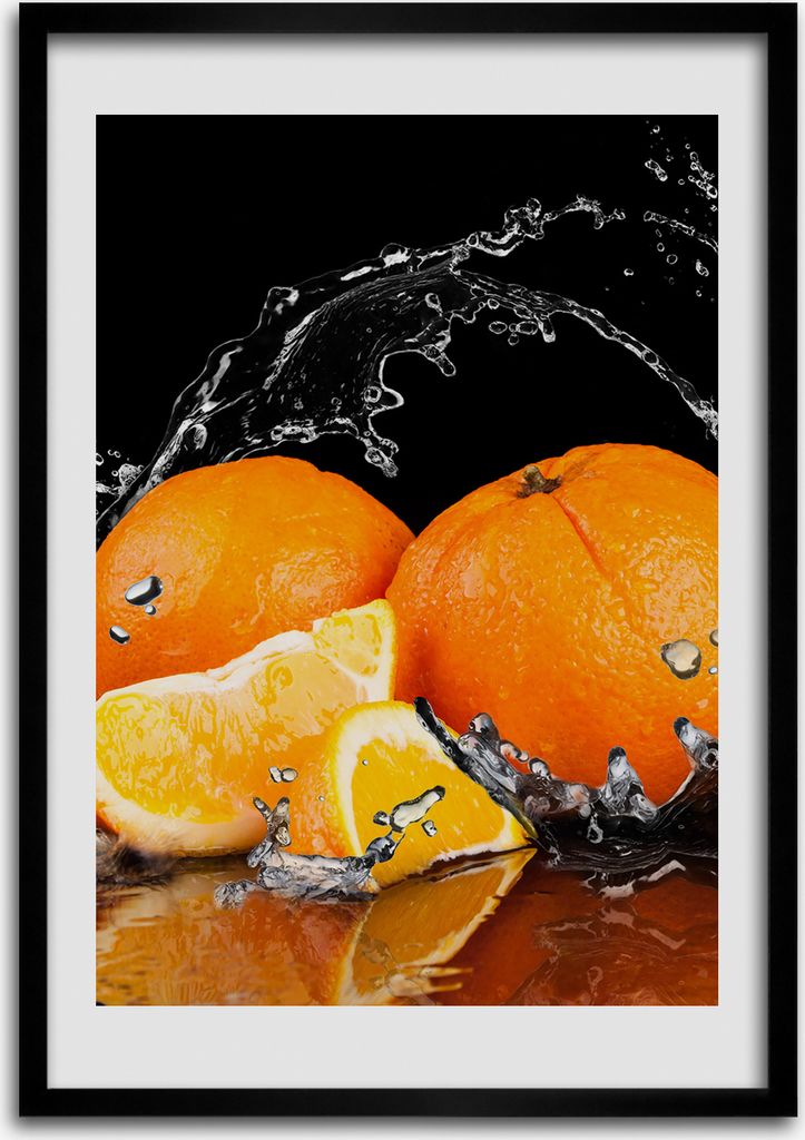 Bild - Bilderrahmen - Foto - 70 cm x 100 cm - MDF - Rahmen - Wandkunst - Orangen