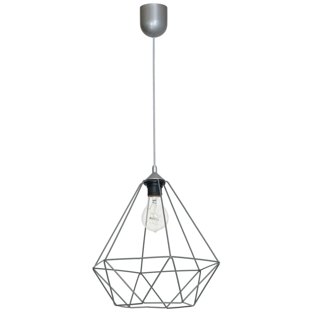 Lampadario Industriale Cesto Grigio 1 Luce: Luce da Soffitto Moderna