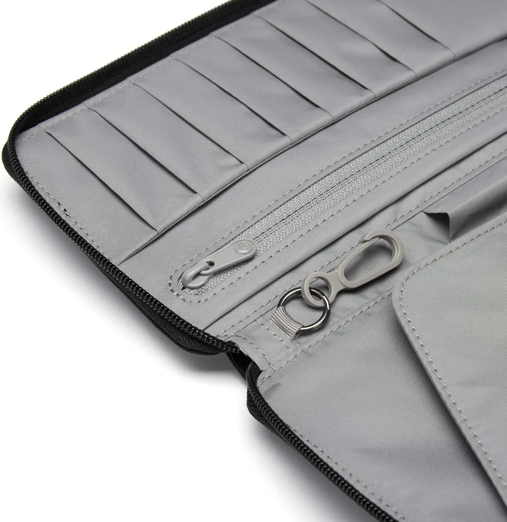 Portafoglio Viaggio Pacsafe RFIDsafe Jet Black - Organizzatore Passaporto - 8