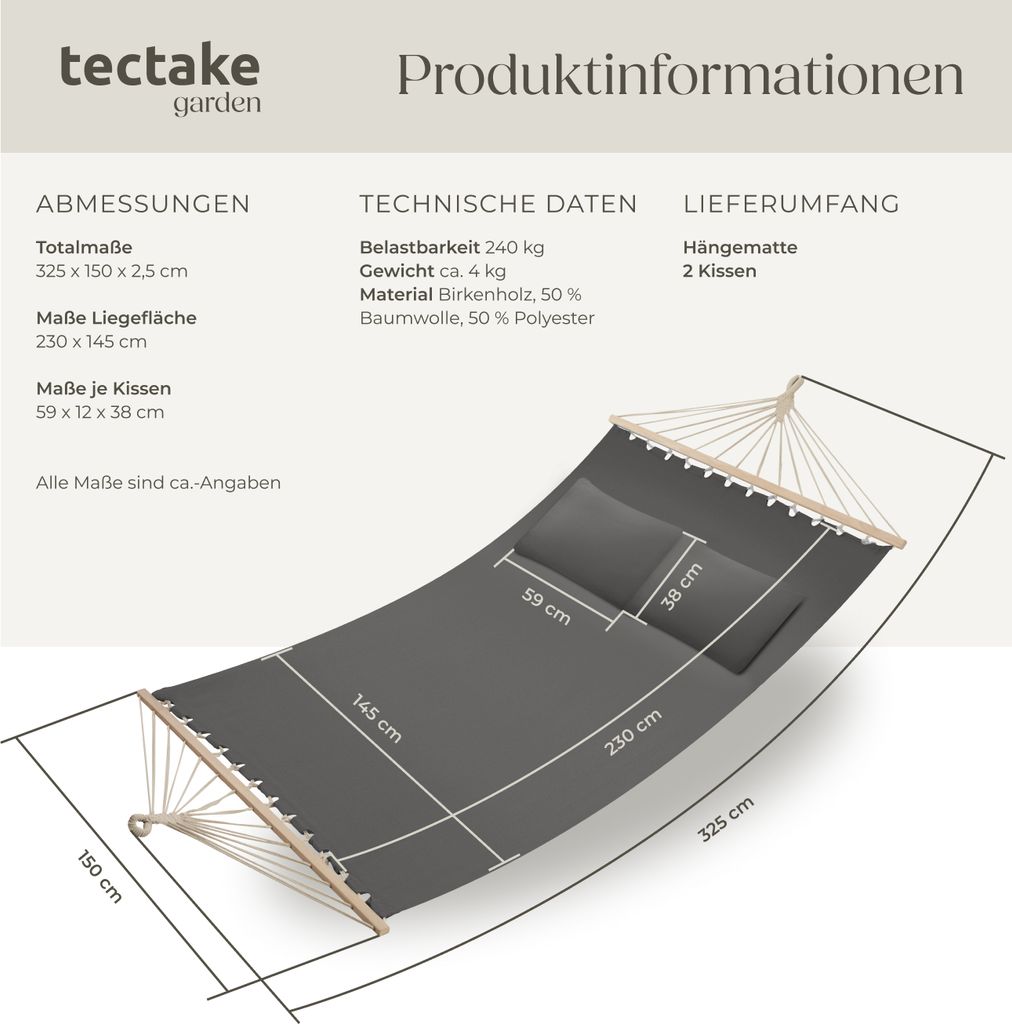 Hängematte Eden 230 x 145 cm Produktbild 5
