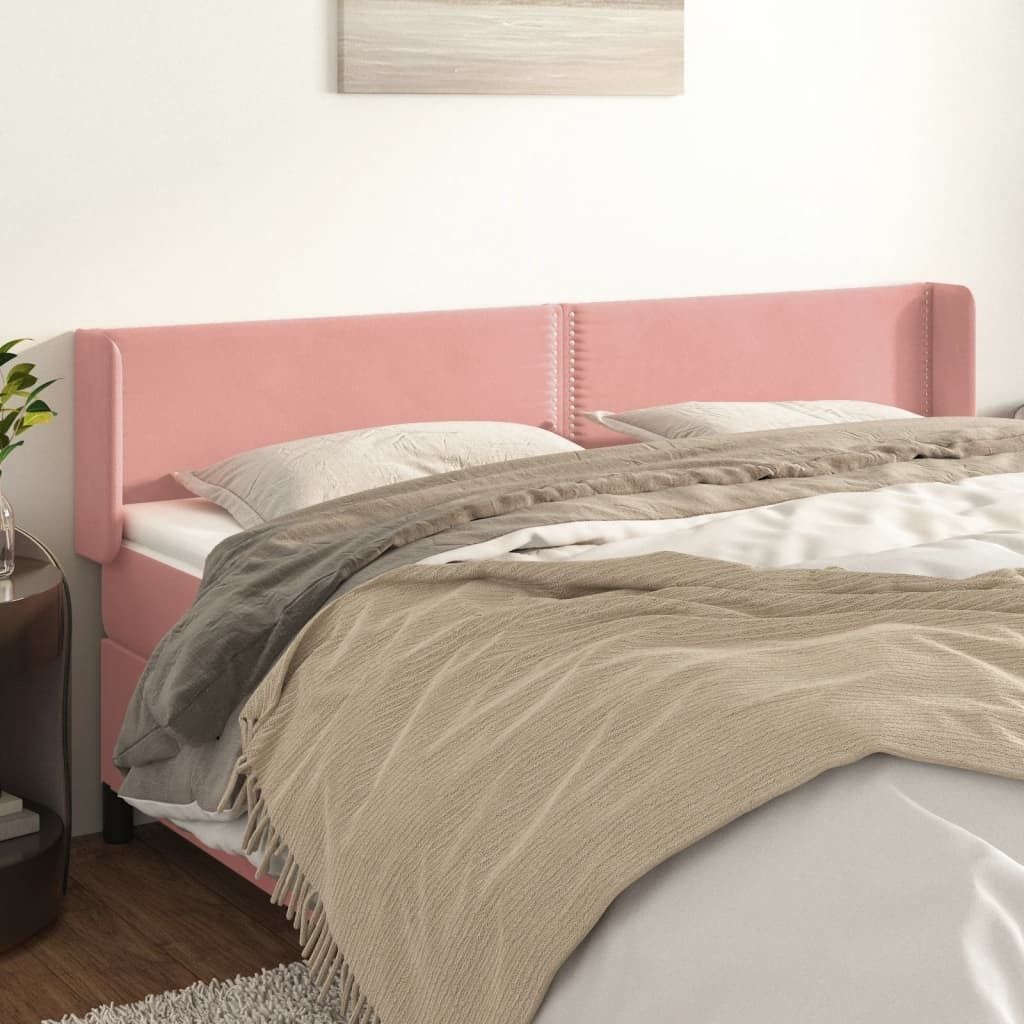 Maison Exclusive - Kopfteil mit Ohren Rosa 163x16x78/88 cm Samt