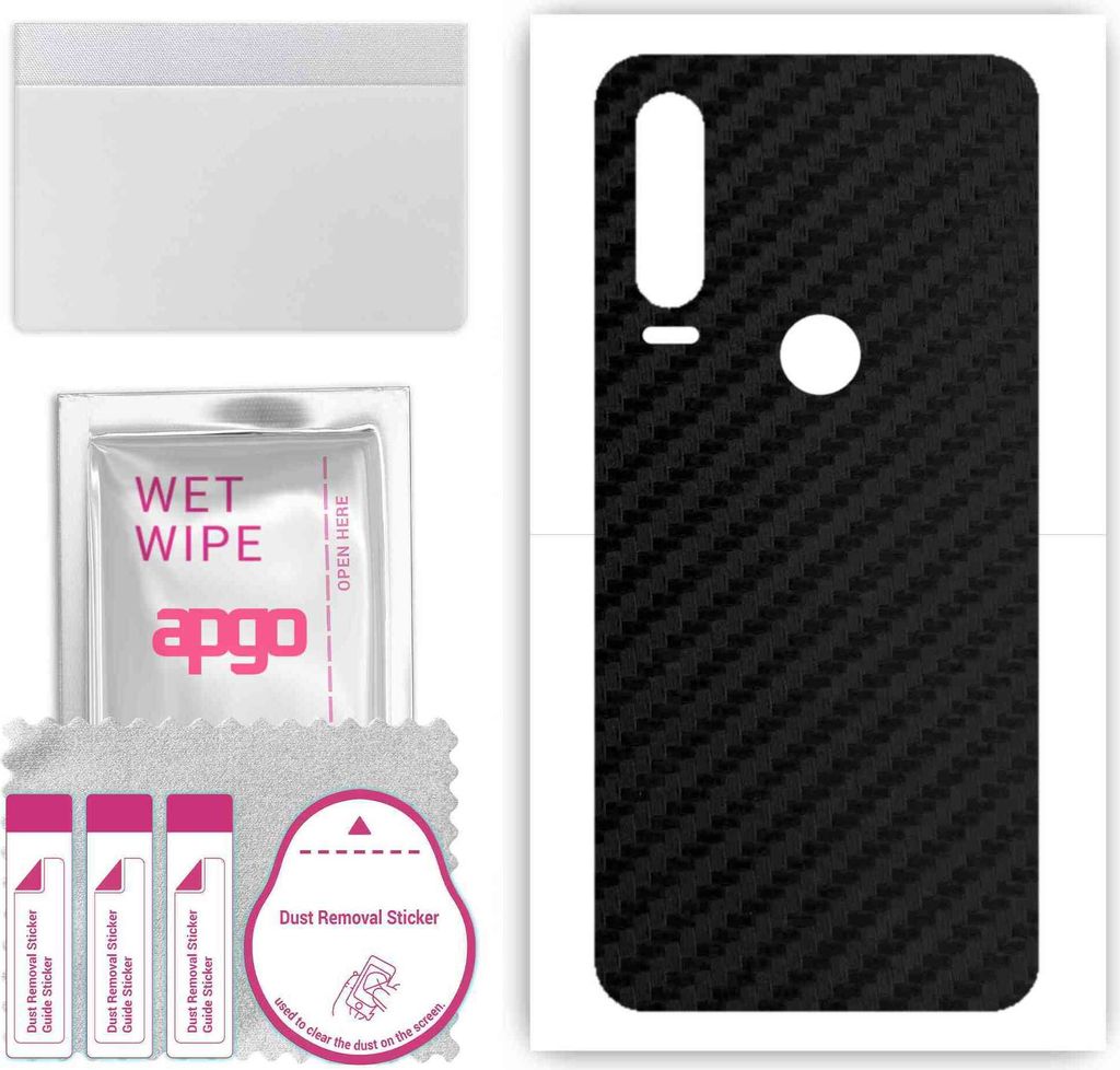 apgo Rückseite Schutzfolie, Skin, kompatibel mit Alcatel 3H, Hinten Displayschutzfolie aus Vinylfolie, kratzfest, einfache Montage - Schwarzer Koh...